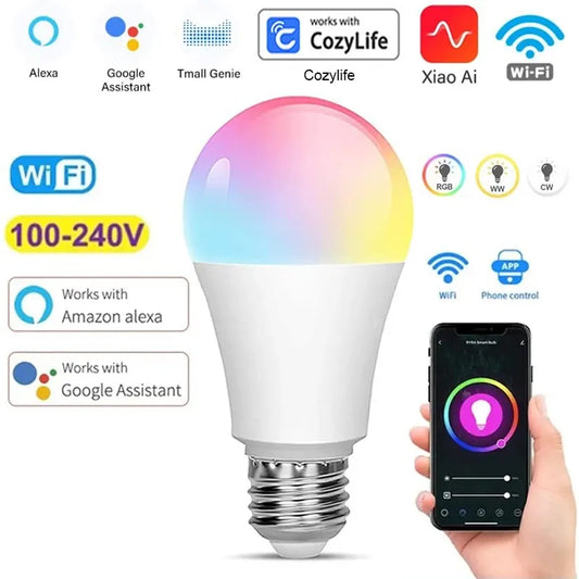 WiFi RGB LED Smart Bulb, Supports Alexa & Google Home